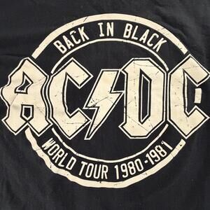AC/DC Back In Black World Tour 1980-1981 Black T-Shirt 3XL‎ #847